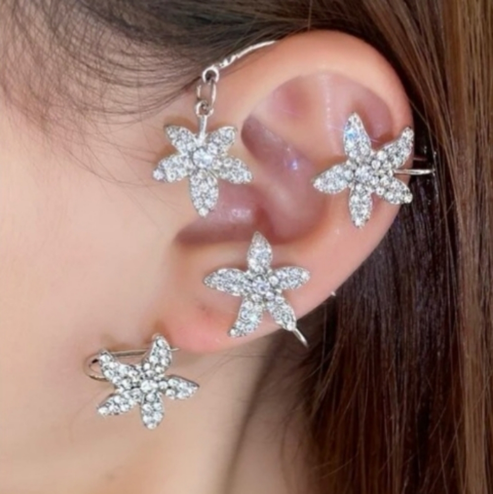 Flower Rhinestone Crystal Ear Cuff  This listing is for (1) Ear Cuff. NEW NWT